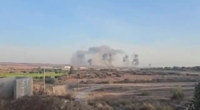 The first moments after the Israeli air force launched dozens of raids on the city of Beit Hanoun, north of the Gaza Strip.