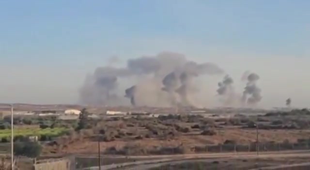 The first moments after the Israeli air force launched dozens of raids on the city of Beit Hanoun, north of the Gaza Strip.