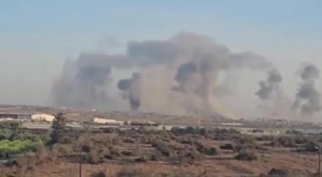 The first moments after the Israeli air force launched dozens of raids on the city of Beit Hanoun, north of the Gaza Strip.