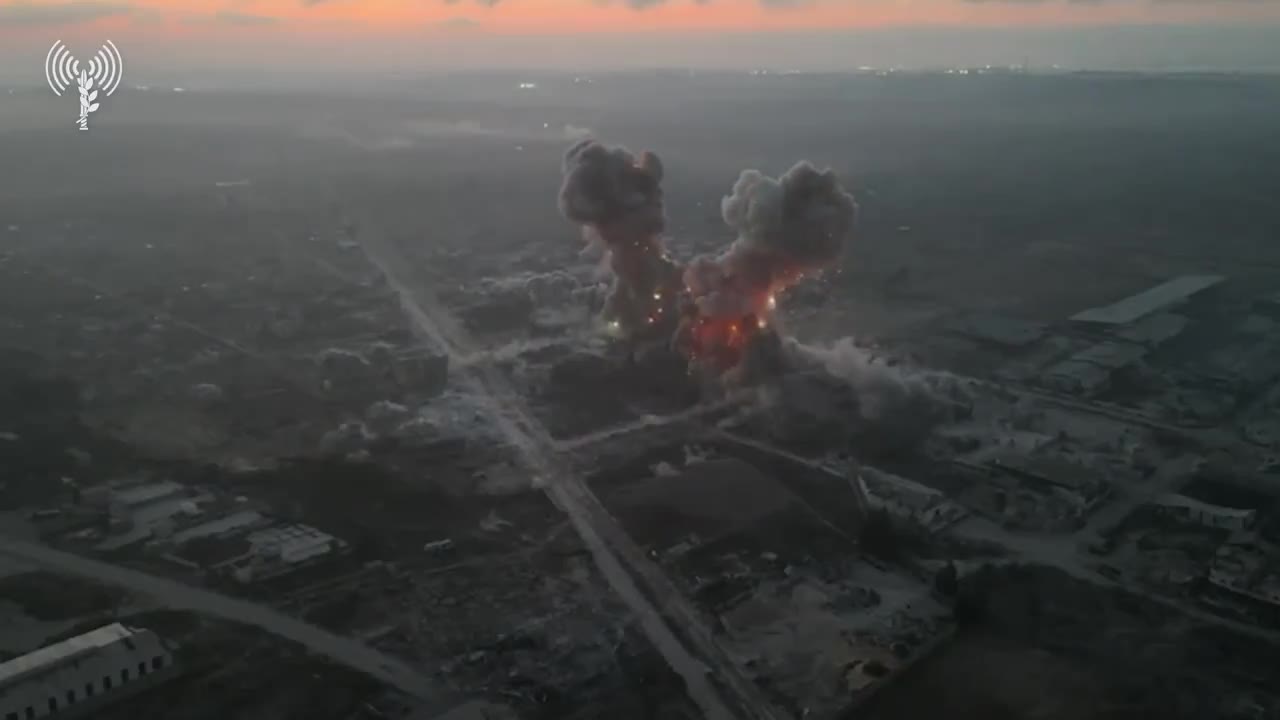 The Israeli army releases footage showing the demolition of tunnels and booby traps in Beit Hanoun, amid an ongoing offensive against Hamas in the northern Gaza town. Troops of the Givati Infantry Brigade killed dozens of operatives in combat and by directing airstrikes