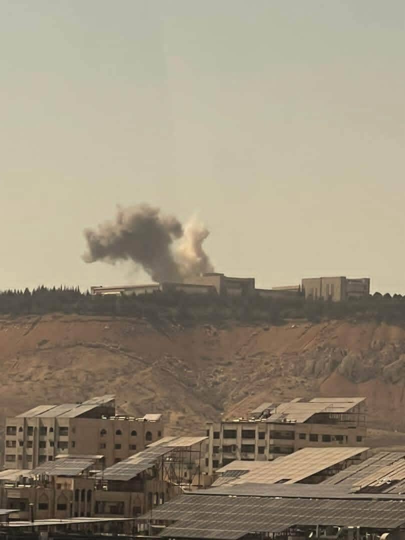 An Israeli air strike targeted the presidential palace in Damascus.