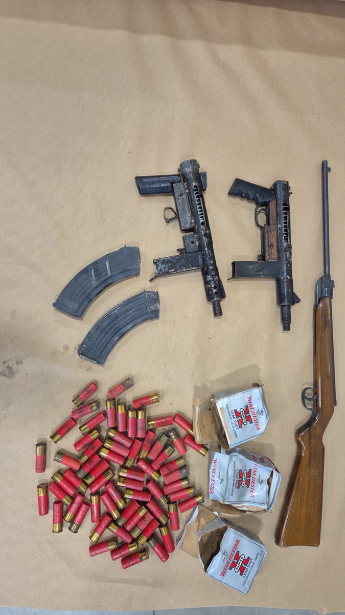 Weapons and explosives seized by Israeli security forces in the West Bank this week, where continuing counterterrorism raids saw 70 suspects arrested and planned attacks thwarted