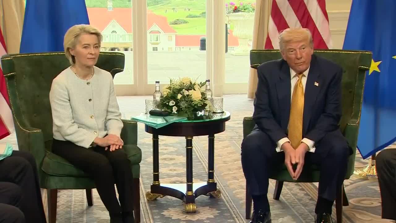 REPORTER: Should Israel be doing more to allow food in Gaza? TRUMP: Say it. REPORTER: Should Israel be doing more to allow food in Gaza? TRUMP: What is she saying? SOMEONE ELSE: Should Israel be doing more to allow food in Gaza? TRUMP: You really at least want to have somebody say thank you. No other country gave anything. We gave $60m for food for Gaza