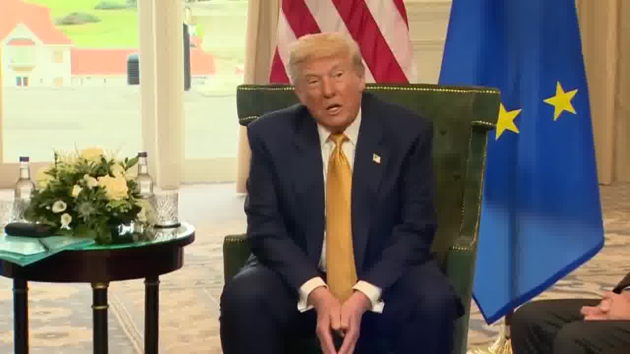 REPORTER: Should Israel be doing more to allow food in Gaza? TRUMP: Say it. REPORTER: Should Israel be doing more to allow food in Gaza? TRUMP: What is she saying? SOMEONE ELSE: Should Israel be doing more to allow food in Gaza? TRUMP: You really at least want to have somebody say thank you. No other country gave anything. We gave $60m for food for Gaza