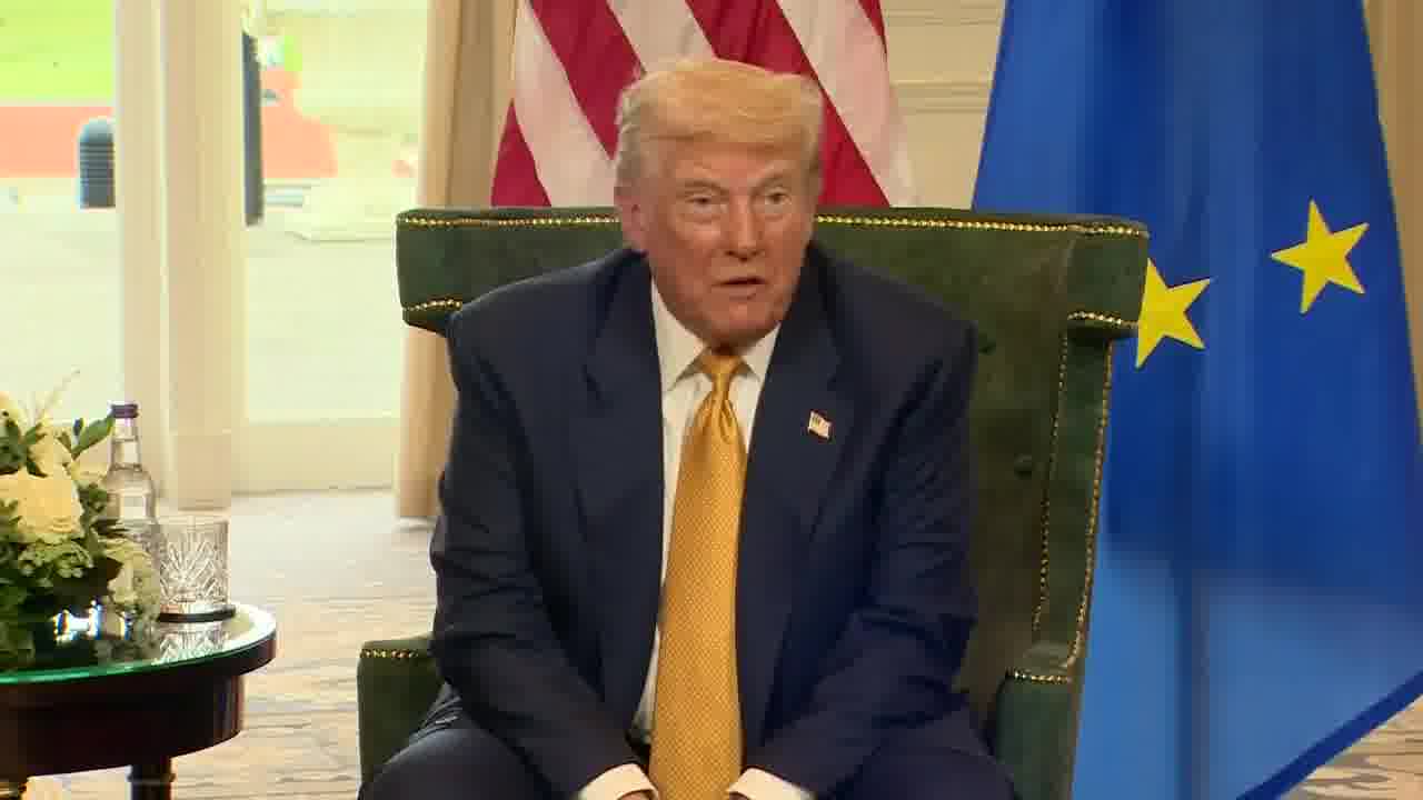 REPORTER: Should Israel be doing more to allow food in Gaza? TRUMP: Say it. REPORTER: Should Israel be doing more to allow food in Gaza? TRUMP: What is she saying? SOMEONE ELSE: Should Israel be doing more to allow food in Gaza? TRUMP: You really at least want to have somebody say thank you. No other country gave anything. We gave $60m for food for Gaza