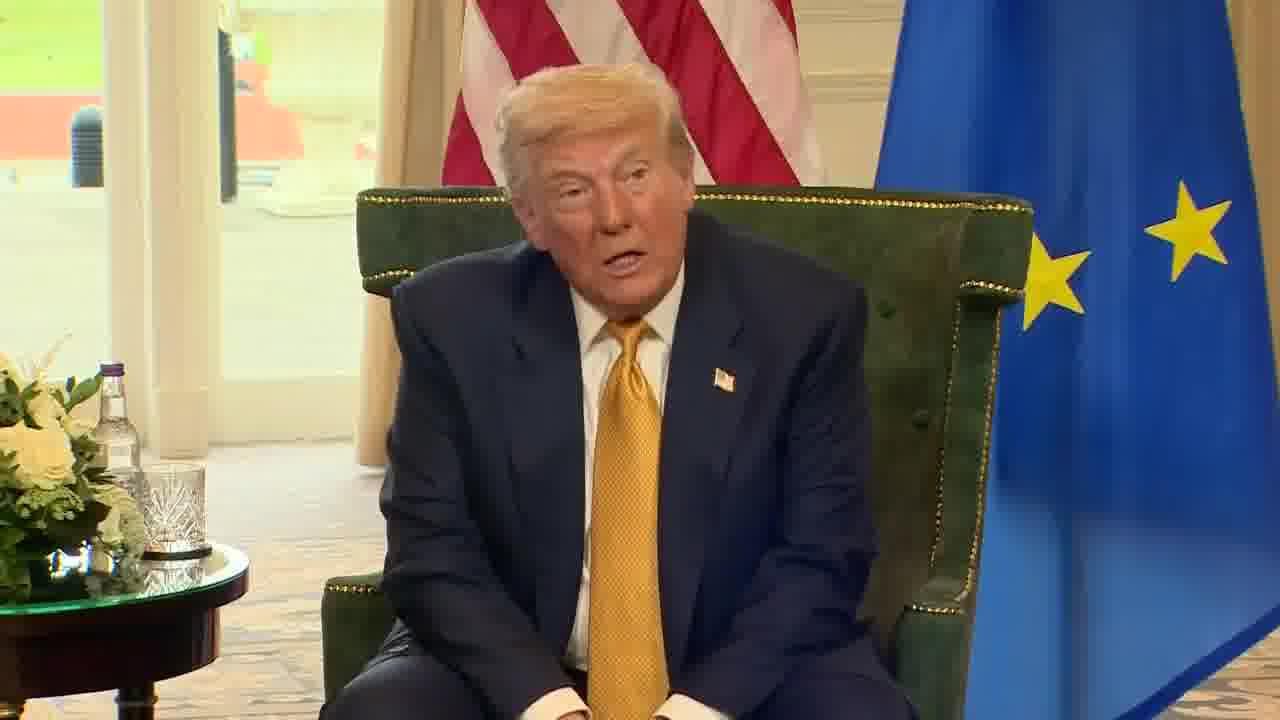 REPORTER: Should Israel be doing more to allow food in Gaza? TRUMP: Say it. REPORTER: Should Israel be doing more to allow food in Gaza? TRUMP: What is she saying? SOMEONE ELSE: Should Israel be doing more to allow food in Gaza? TRUMP: You really at least want to have somebody say thank you. No other country gave anything. We gave $60m for food for Gaza