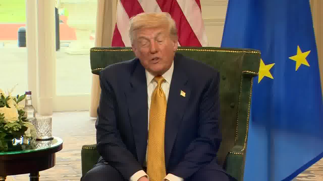 REPORTER: Should Israel be doing more to allow food in Gaza? TRUMP: Say it. REPORTER: Should Israel be doing more to allow food in Gaza? TRUMP: What is she saying? SOMEONE ELSE: Should Israel be doing more to allow food in Gaza? TRUMP: You really at least want to have somebody say thank you. No other country gave anything. We gave $60m for food for Gaza