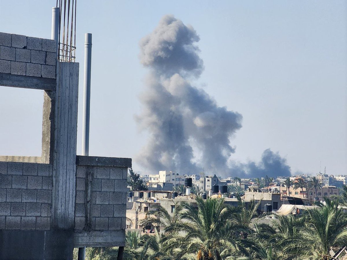 An airstrike targeted a site south of Deir al-Balah in the central Gaza Strip.