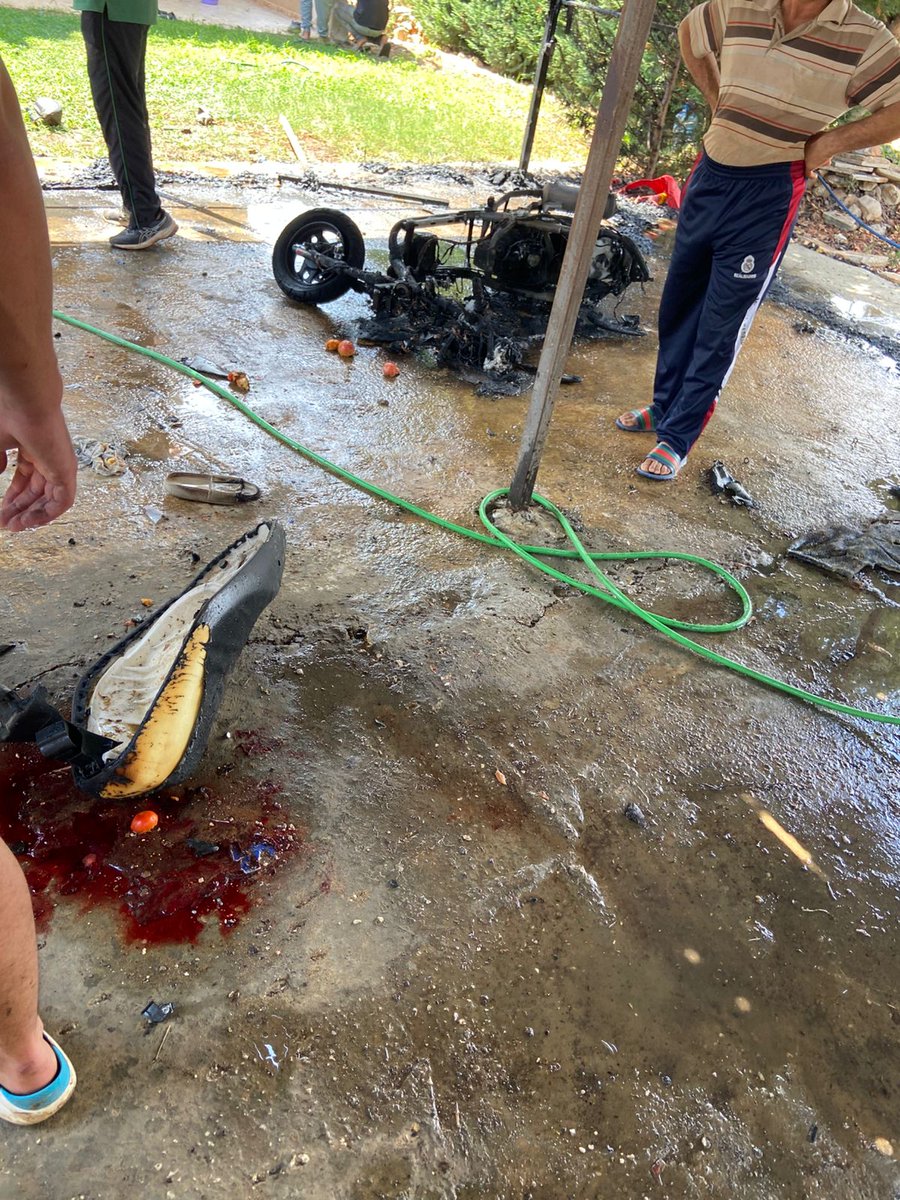 A child was killed and his father seriously injured in an Israeli airstrike that targeted the courtyard of their home in Tulin.