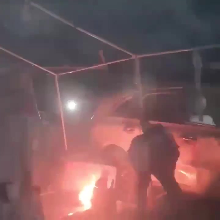Footage claimed to show the aftermath of an Israeli airstrike earlier tonight on a tent containing an Al Jazeera correspondent team near Al-Shifa Hospital in the Northern Gaza Strip, resulting in the death of journalists Anas Jamal Al-Sharif and Mohammed Quraiqa as well as three photojournalists with Al Jazeera.