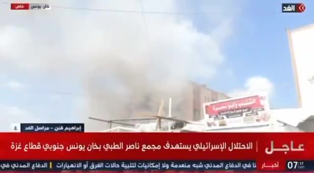 Israel bombs civil defense teams as they try to retrieve the body of journalist Hossam Al-Masri, killed in an Israeli strike on Nasser Hospital