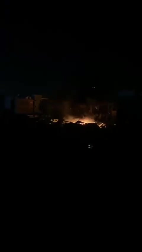 Fires broke out in the tents of displaced people in Tal al-Hawa, west of Gaza City, as a result of Israeli airstrikes.