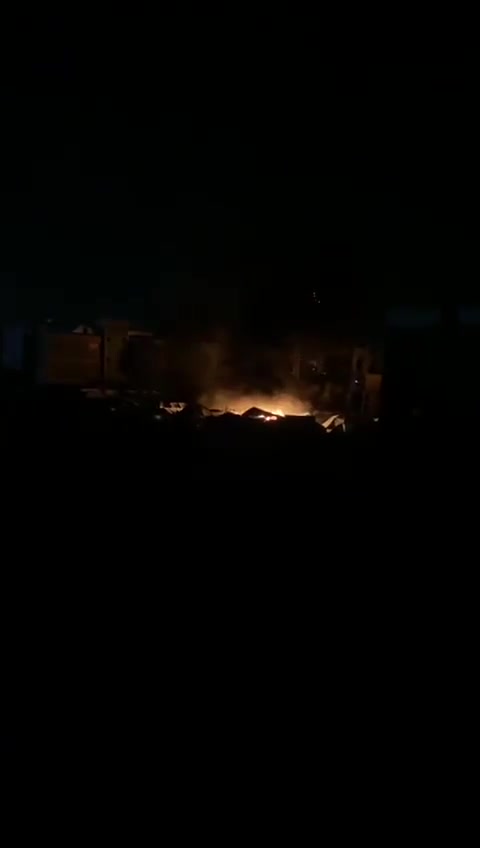 Fires broke out in the tents of displaced people in Tal al-Hawa, west of Gaza City, as a result of Israeli airstrikes.