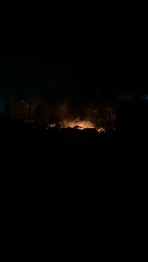 Fires broke out in the tents of displaced people in Tal al-Hawa, west of Gaza City, as a result of Israeli airstrikes.