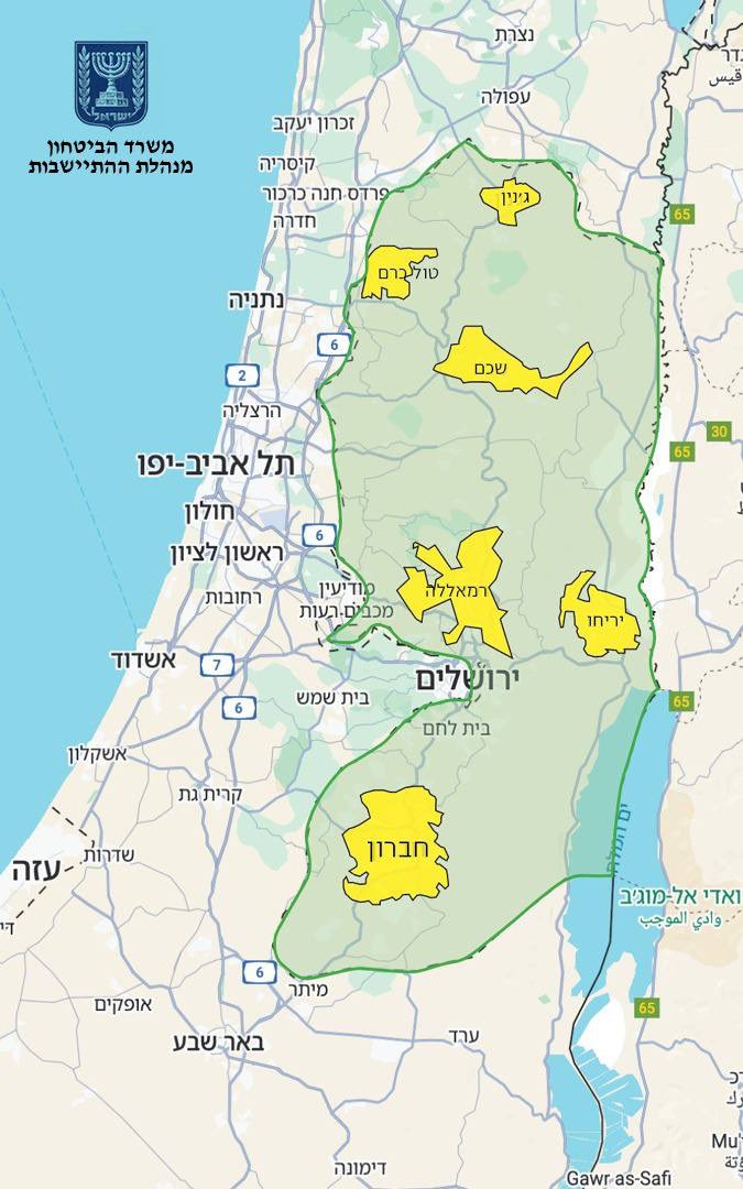 The Ministry of Defense, through Settlements Minister Smotrich, presents the Israeli government's annexation map: 500,000 settlers