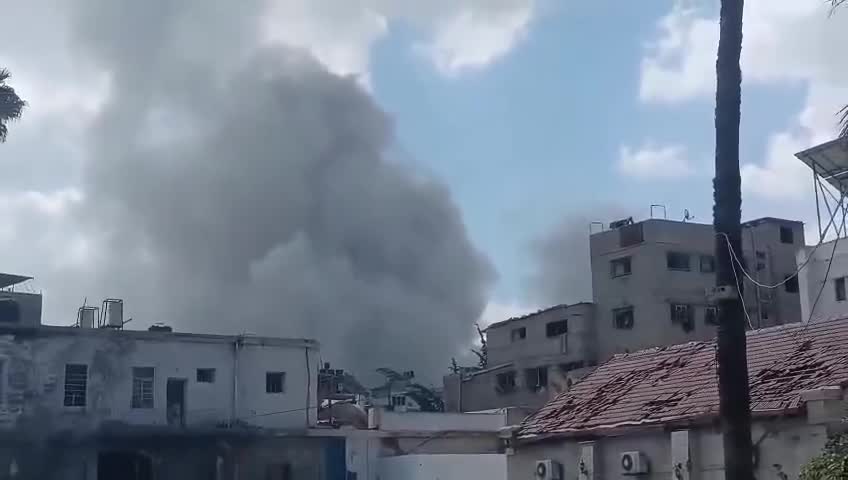 Part of the bombing and destruction of residential buildings in Al-Zeitoun, east of Gaza City.