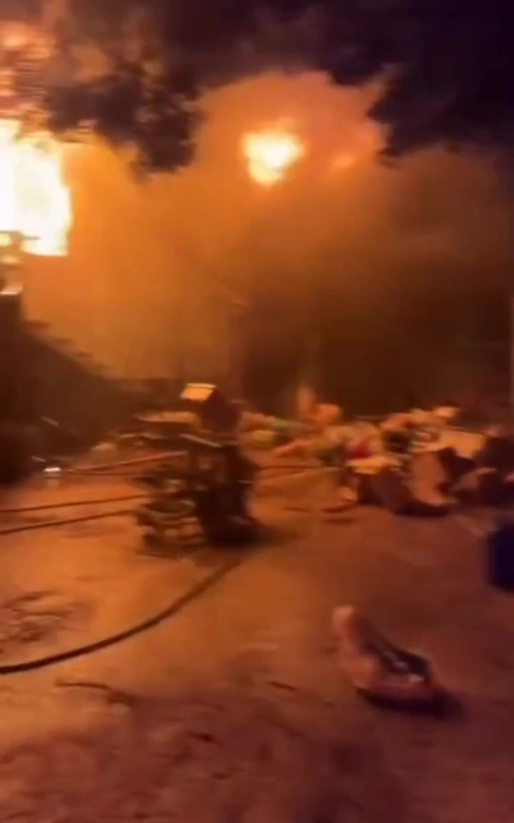 Scenes of settlers setting fire to the Al-Junaidi Nursery on the outskirts of the town of Deir Sharaf, northwest of Nablus.