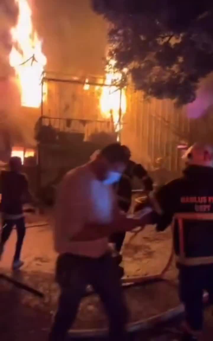 Scenes of settlers setting fire to the Al-Junaidi Nursery on the outskirts of the town of Deir Sharaf, northwest of Nablus.