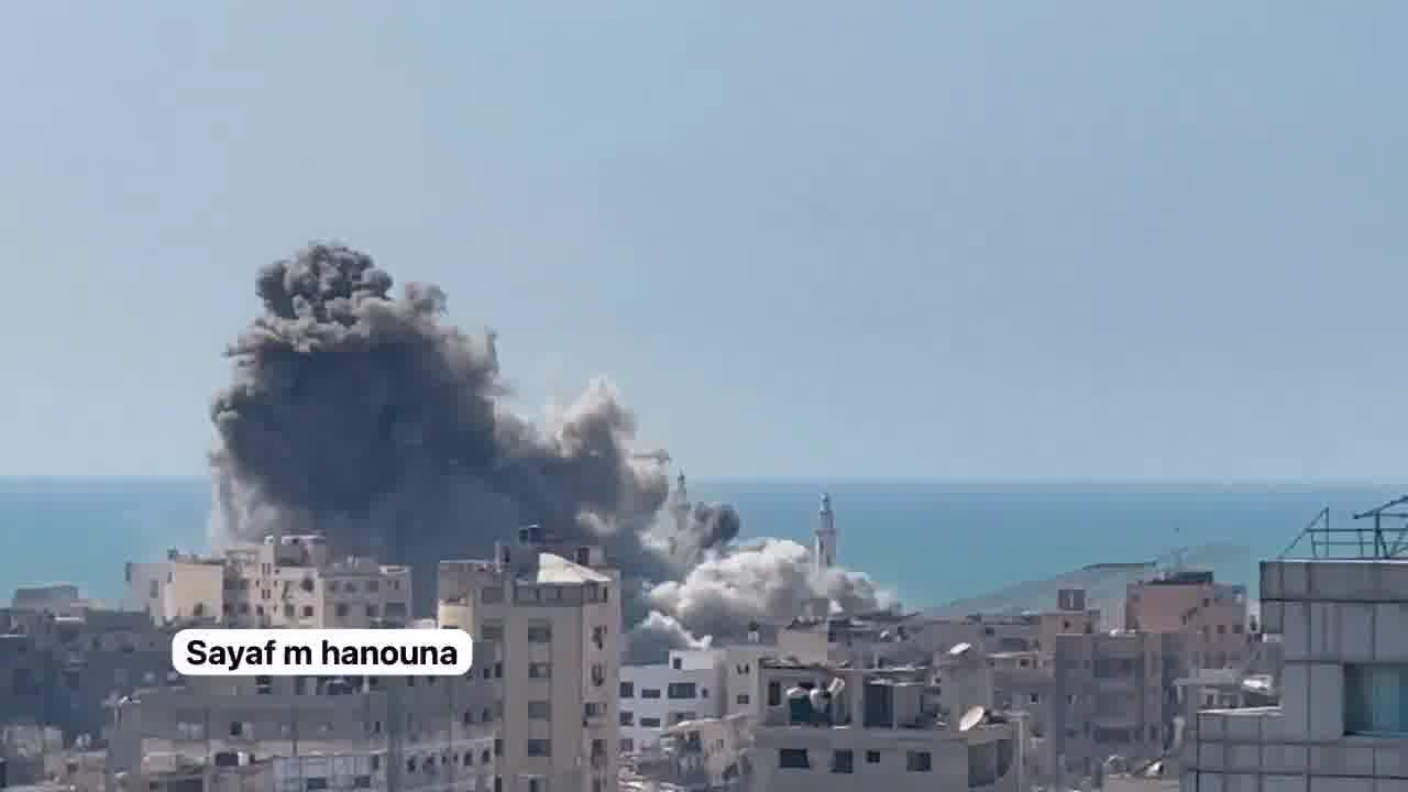 After the Israeli army issued an evacuation warning, an Israeli Air Force strike leveled the Ghefari Tower on the coast of Gaza City