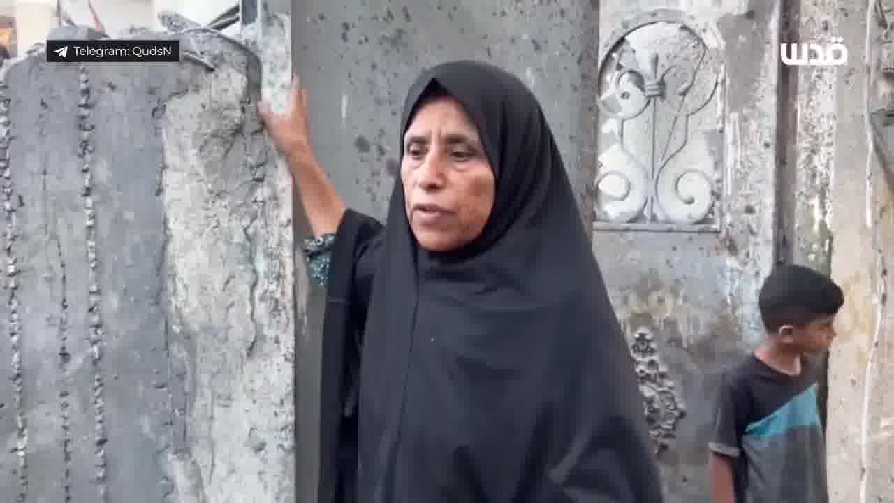 The aftermath of an airstrike that targeted the Abu Dahrouj family home in the Nuseirat camp in the central Gaza Strip at dawn today, resulting in a massacre of displaced people.