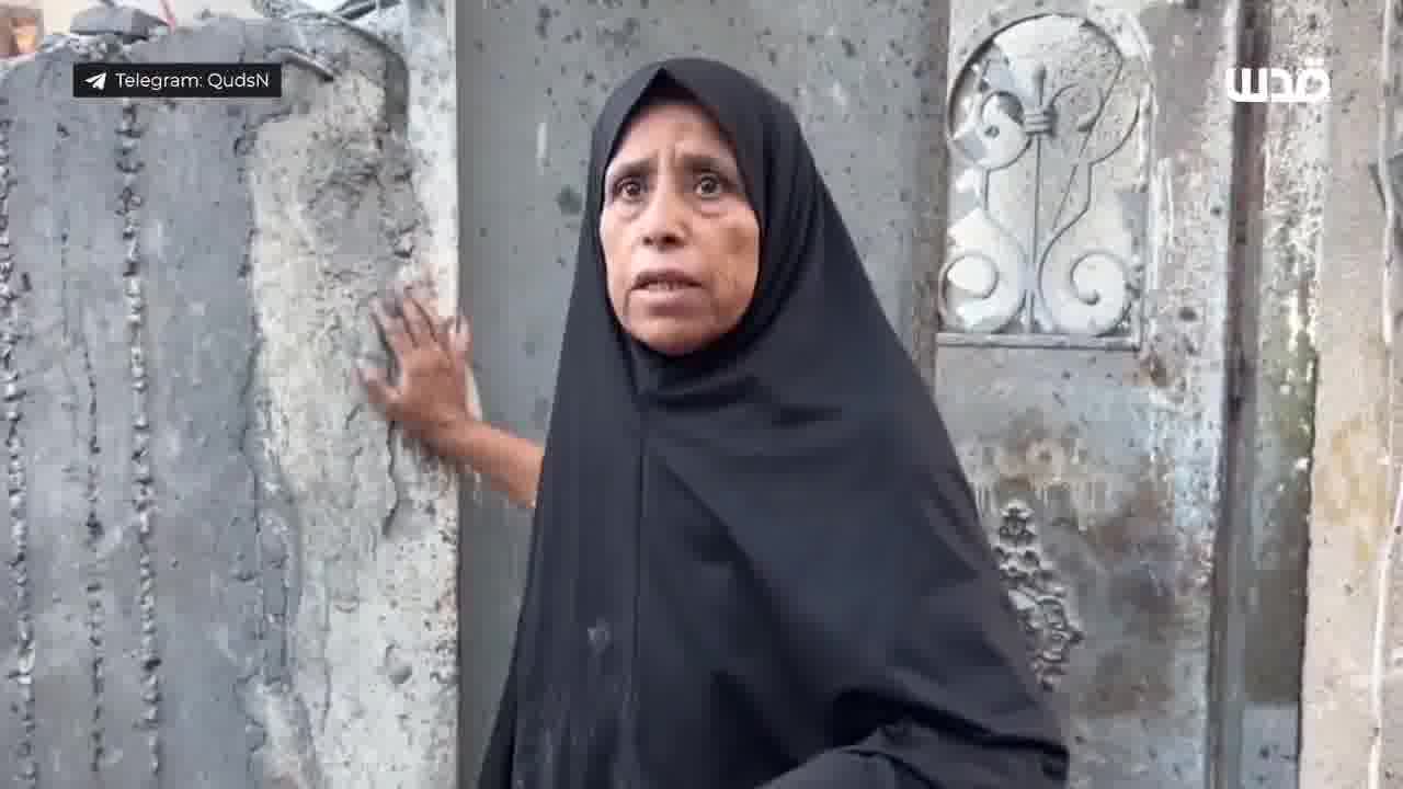 The aftermath of an airstrike that targeted the Abu Dahrouj family home in the Nuseirat camp in the central Gaza Strip at dawn today, resulting in a massacre of displaced people.