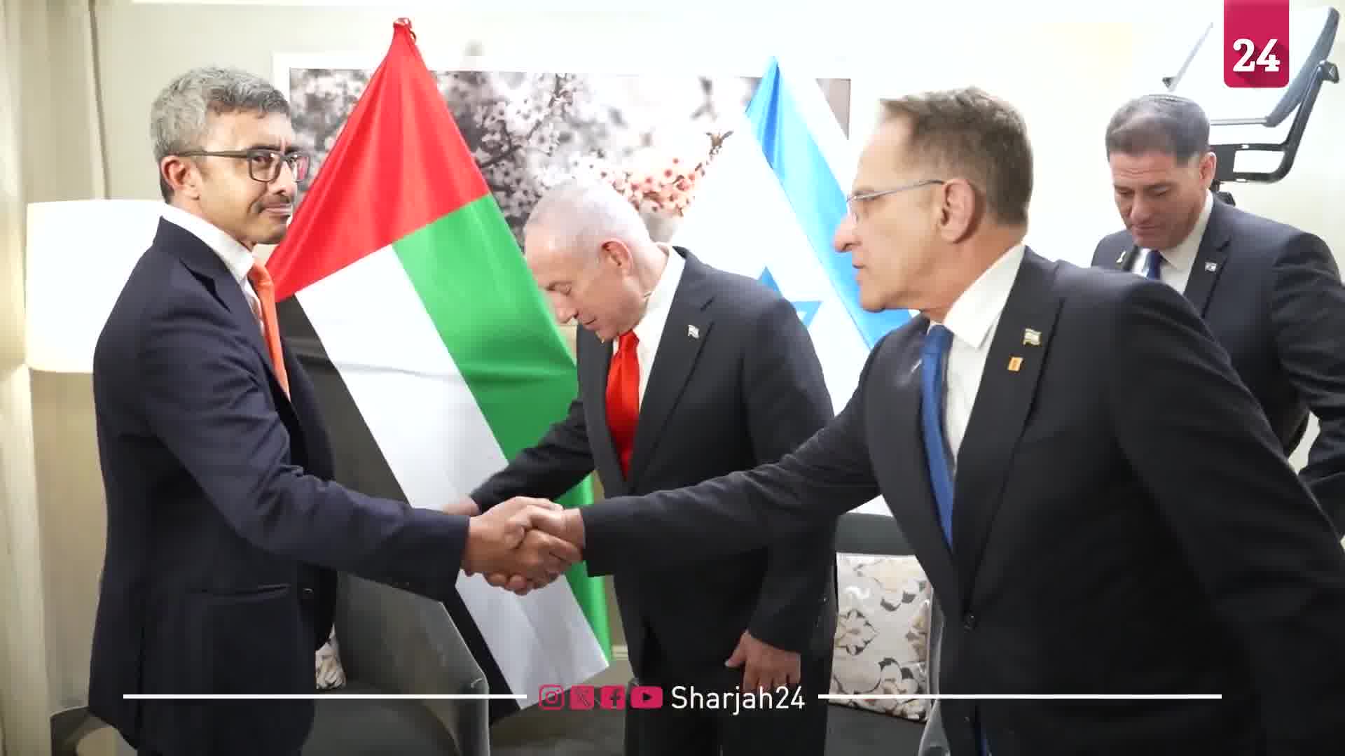 The Emirati channel Sharjah 24 published footage of the meeting between Prime Minister Netanyahu and Emirati Foreign Minister Sheikh Abdullah bin Zayed. The Emirati Ambassador to Israel, Mohammed Al Khaja, was also present. The official news agency of the United Arab Emirates reported tonight that Prime Minister Netanyahu met with the Foreign Minister of the United Arab Emirates, Sheikh Abdullah bin Zayed, on the sidelines of the UN General Assembly. At the meeting, they discussed regional developments and the international community's efforts to bring an end to the war in Gaza, according to the Emirati statement.