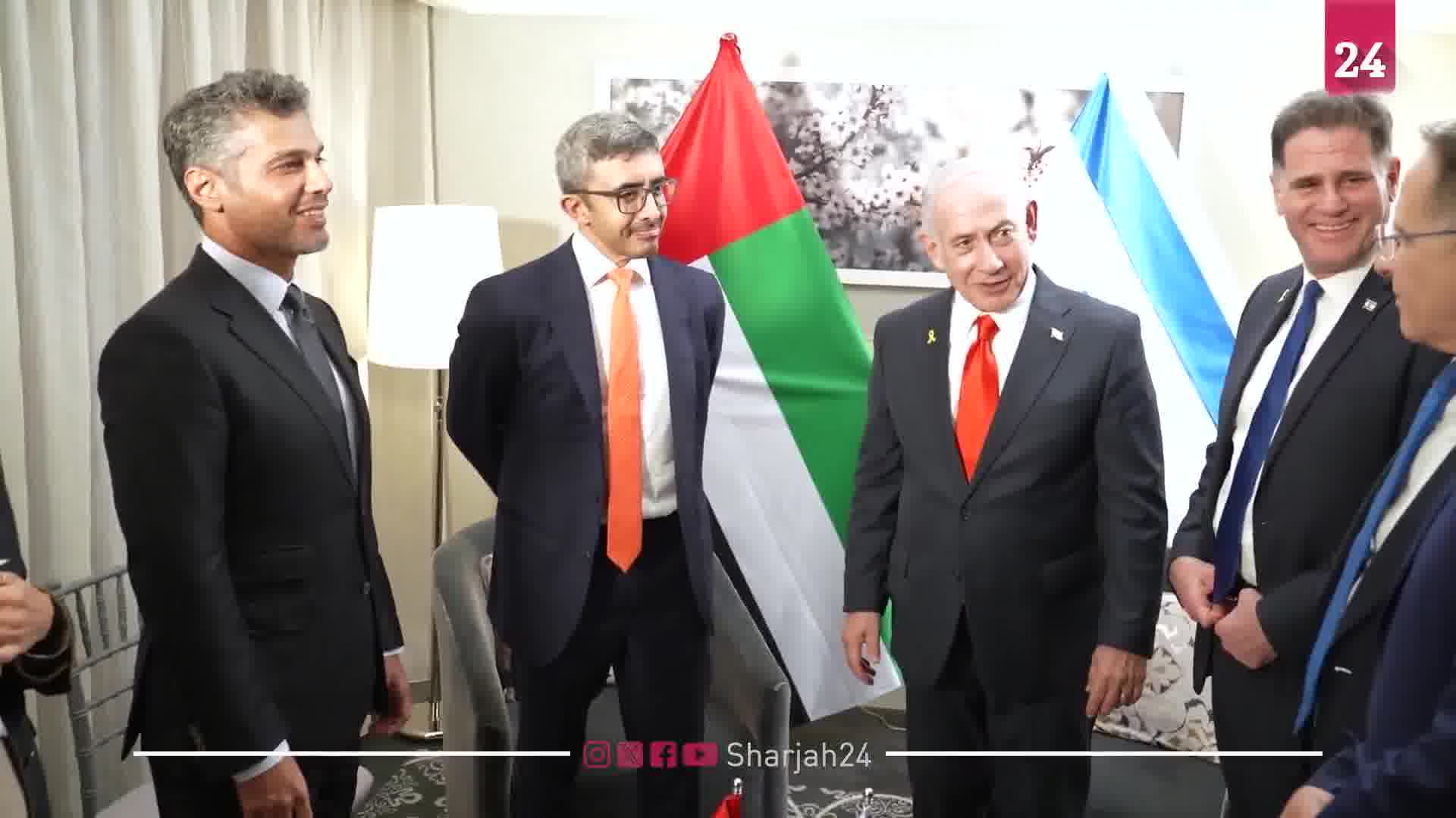 The Emirati channel Sharjah 24 published footage of the meeting between Prime Minister Netanyahu and Emirati Foreign Minister Sheikh Abdullah bin Zayed. The Emirati Ambassador to Israel, Mohammed Al Khaja, was also present. The official news agency of the United Arab Emirates reported tonight that Prime Minister Netanyahu met with the Foreign Minister of the United Arab Emirates, Sheikh Abdullah bin Zayed, on the sidelines of the UN General Assembly. At the meeting, they discussed regional developments and the international community's efforts to bring an end to the war in Gaza, according to the Emirati statement.