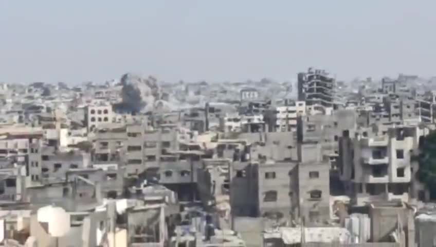 Ongoing Israeli airstrikes in southern Gaza's Khan Younis, amid continuous strikes in Gaza City