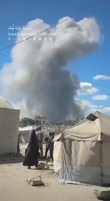 Video of non-stop airstrikes on Gaza City