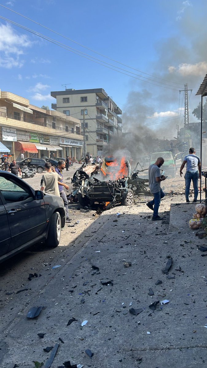 An Israeli raid targeted a car on the Zebdine-Nabatieh highway (LBCI News)