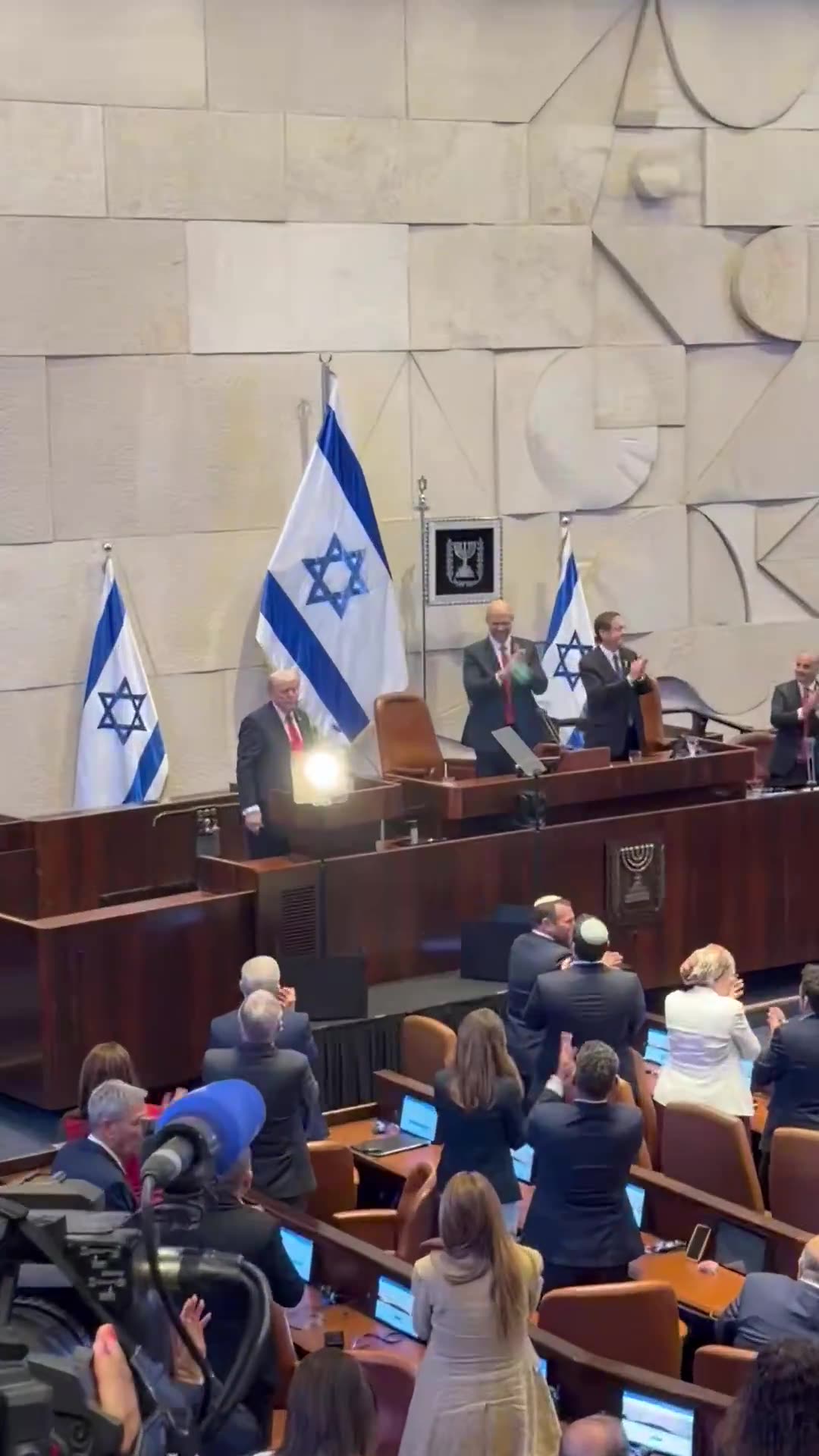President Trump has concluded his historic speech to the Knesset and will be departing for Egypt soon