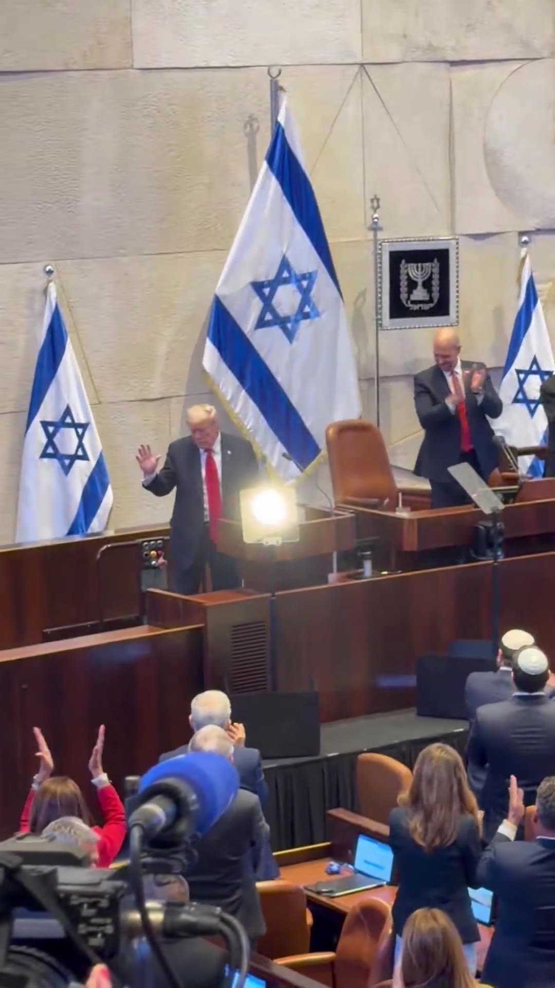 President Trump has concluded his historic speech to the Knesset and will be departing for Egypt soon