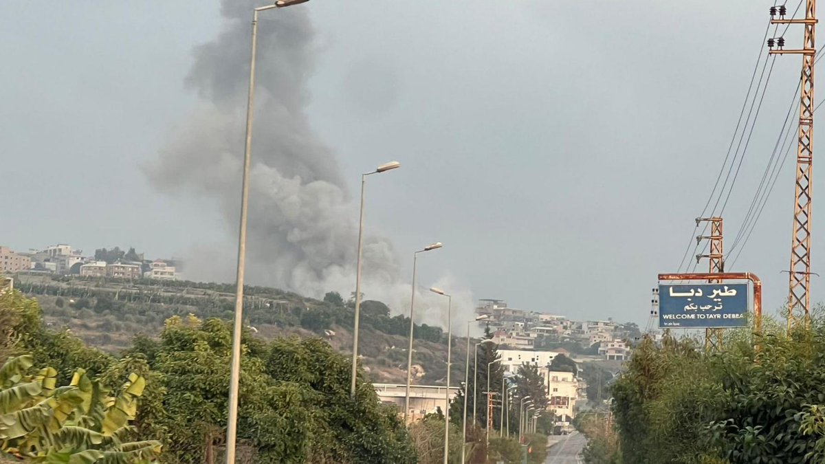 Israeli airstrikes target the village of Aita al-Jabal in southern Lebanon