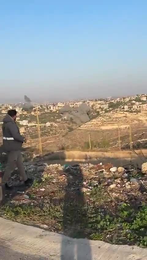 New footage documents the moments when the town of Shuhur was targeted by a violent Israeli airstrike.