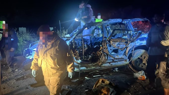 Photos from the site of the raid in the Ali al-Taher area towards Kafr Tebnit - Kafr Remman