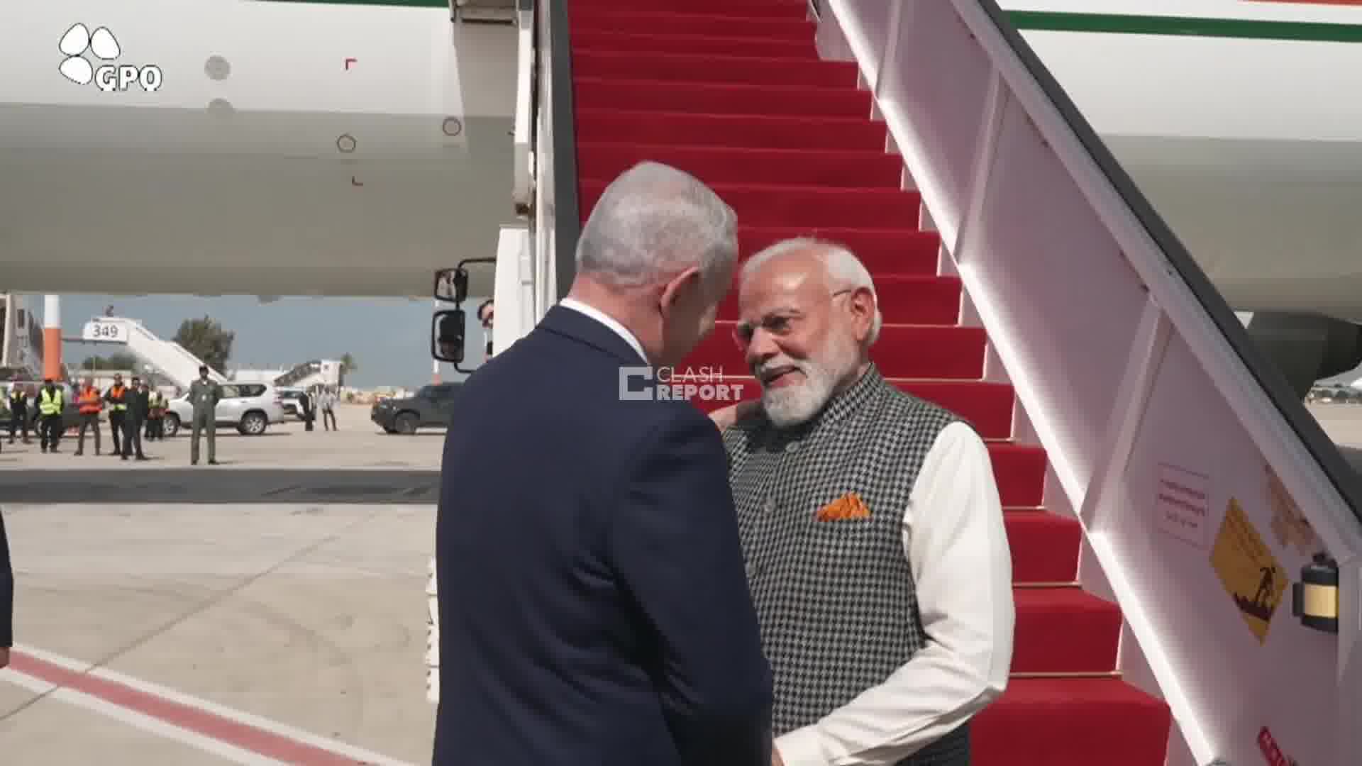 Indian Prime Minister Narendra Modi has arrived in Israel, where he was personally welcomed by Netanyahu