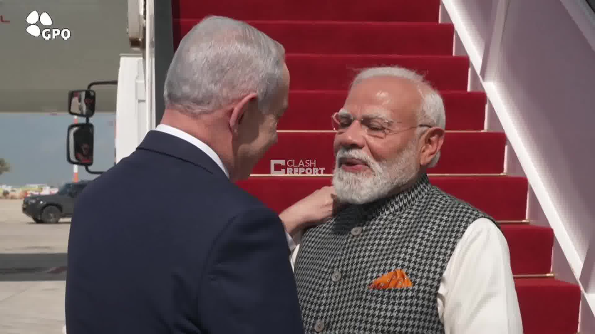 Indian Prime Minister Narendra Modi has arrived in Israel, where he was personally welcomed by Netanyahu