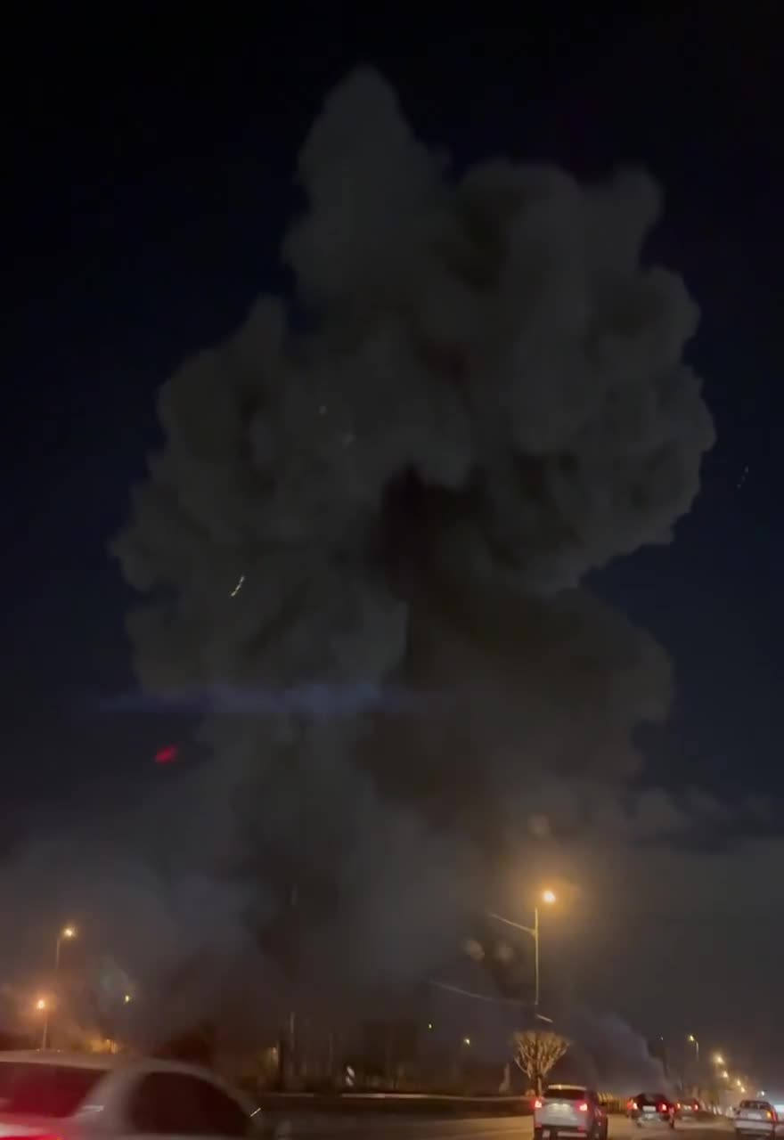 Footage showing strike at IRGC buildings at the Hemmat Highway in northern Tehran