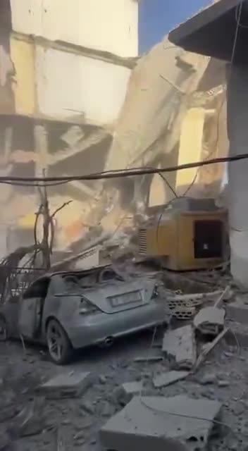 Video shows extensive damage caused by airstrikes on the village of Bazouriyeh in southern Lebanon.