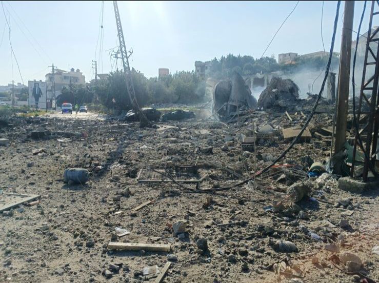 An airstrike targeted a supermarket in Al-Shaitiya.
