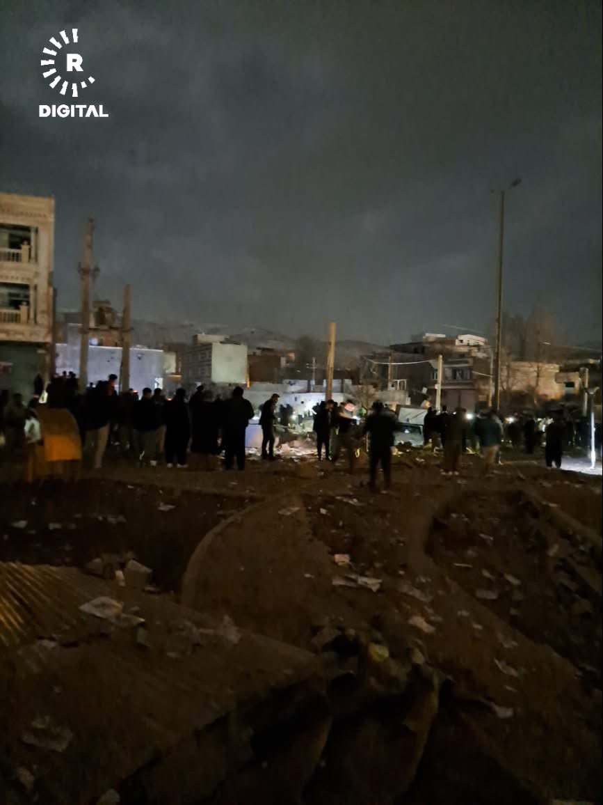 Police station in the Kurdish city of Mahabad is flattened in Israeli strike - image from Rudaw