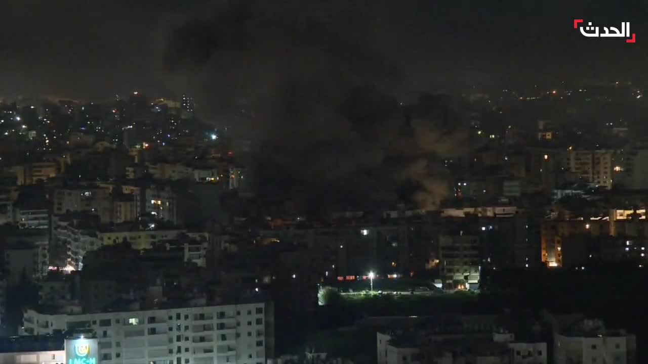 Scenes of smoke rising into the sky over the Beirut's southern suburbs after intense Israeli airstrikes.