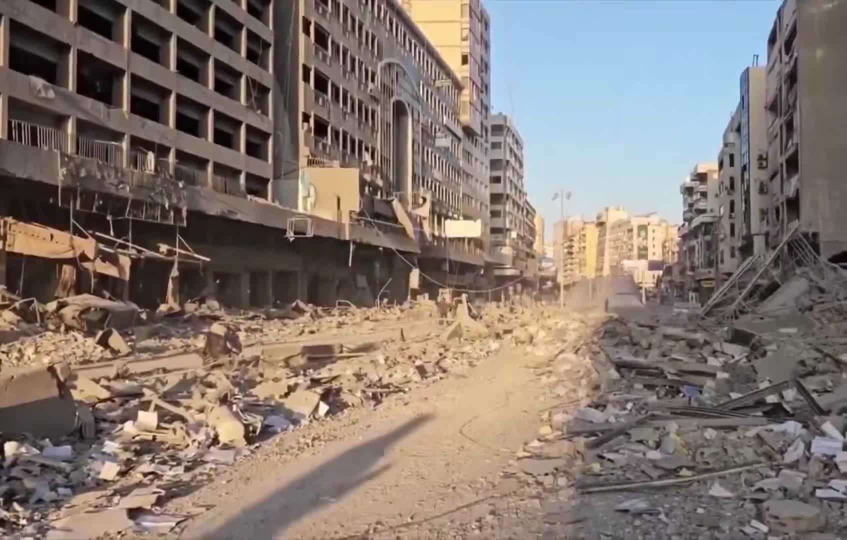 Footage of destruction in southern Beirut after a wave of Israeli airstrikes overnight