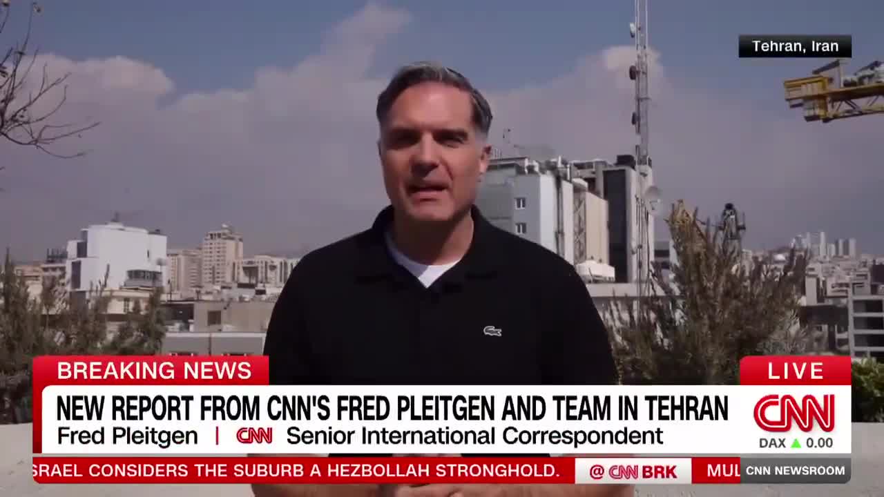 A CNN team of @fpleitgenCNN and @claudiaotto have arrived in Tehran, where heavy airstrikes struck just before dawn. The team heard jets and saw thick billowing smoke. His first report from the capital
