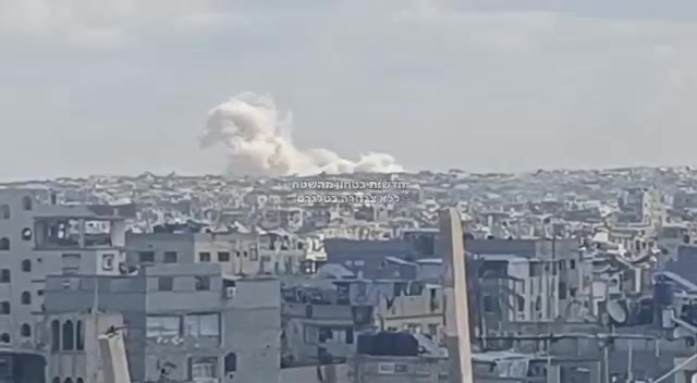 Warplanes launch an airstrike on Khan Younis in the southern Gaza Strip.