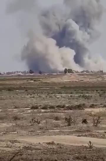 Purported aftermath of a U.S. or Israeli airstrike in Mehran, Iran, adjacent to the Iraqi border