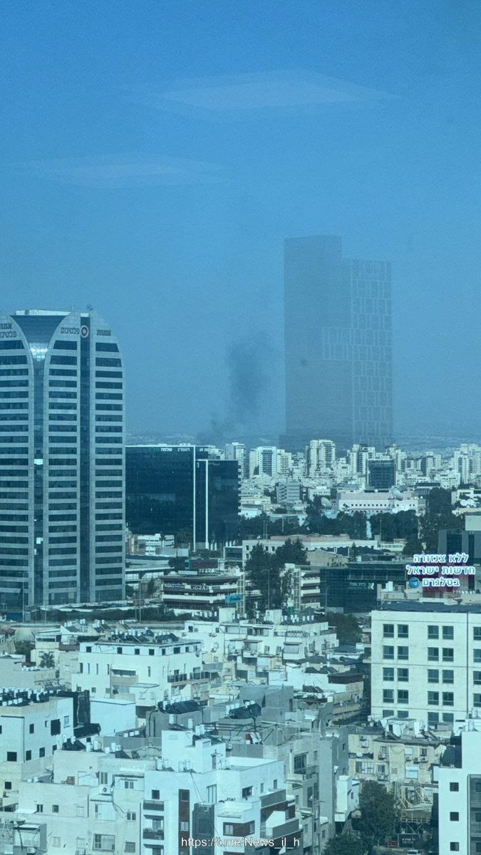 A fire broke out in Bnei Brak, central Israel as a result of Iranian rockets and attempts to intercept them.