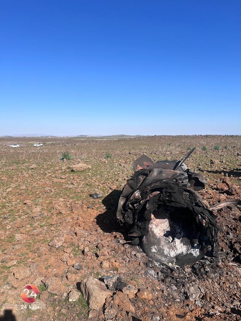 Iranian missile fell near the village of Ma'as in the western Damascus countryside, after being intercepted this morning by Israeli air defenses