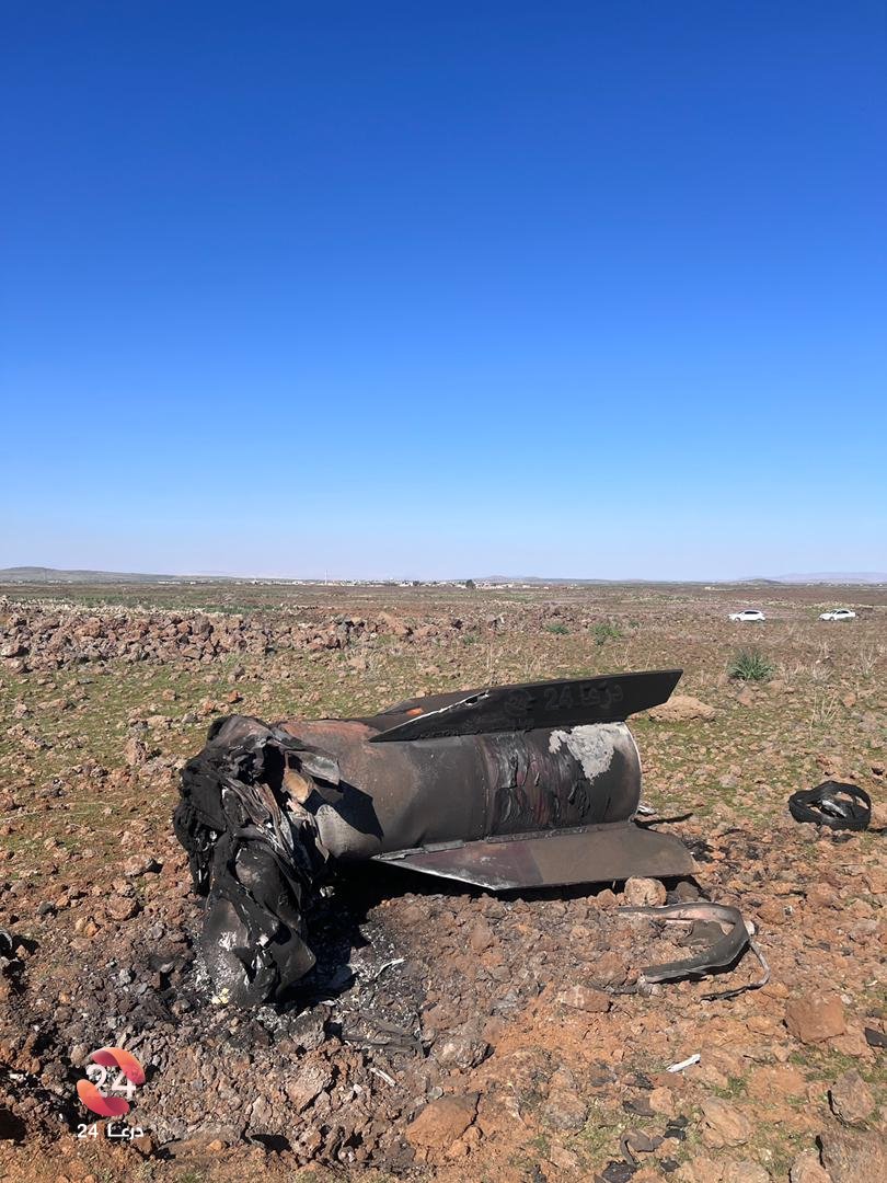 Iranian missile fell near the village of Ma'as in the western Damascus countryside, after being intercepted this morning by Israeli air defenses
