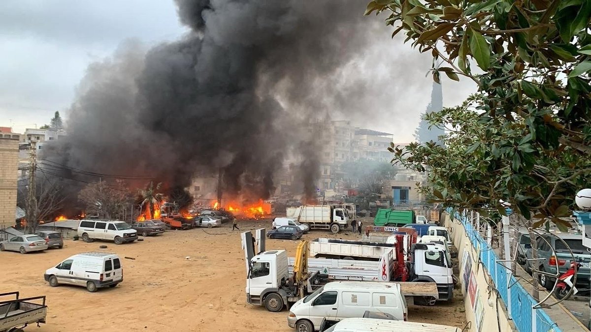 מטוסים פוצצו תחנת דלק בכיכר העיר ג'בצ'יט, דרום לבנון